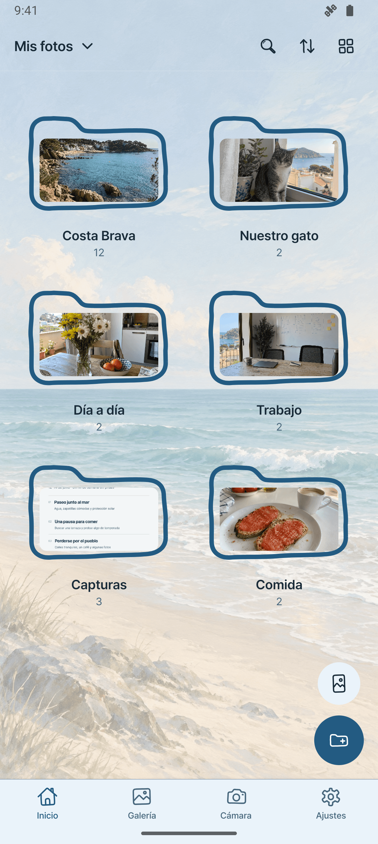 PhotoKip con un tema oceánico y fondo de playa